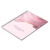 Carnet Parties scintillant or en marbre rose (Côté gauche)