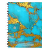 Carnet Parties scintillant OR en marbre turquoise - AJOUT (Devant)