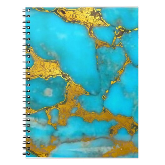 Carnet Parties scintillant OR en marbre turquoise - AJOUT (Devant)
