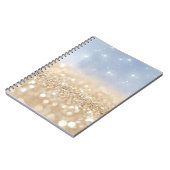 Carnet Parties scintillant or et bleu (Côté gauche)