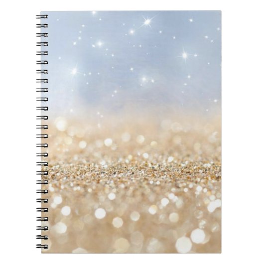 Carnet Parties scintillant or et bleu (Devant)