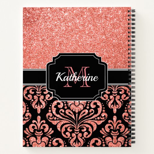 Carnet Parties scintillant or rose Damask (Dos)