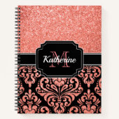Carnet Parties scintillant or rose Damask (Devant)