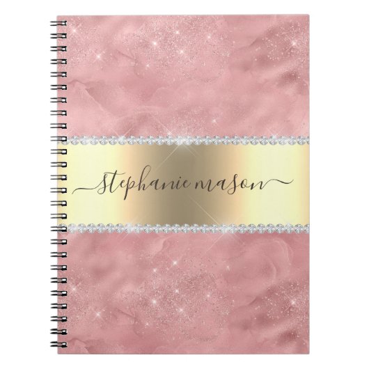 Carnet Parties scintillant or rose Diamant Or moderne (Devant)