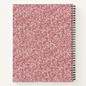 Carnet Parties scintillant or Rose fille Nom personnalisé (Dos)