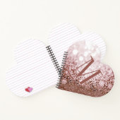 Carnet Parties scintillant or rose Monogramme Coeur en fo (Intérieur)