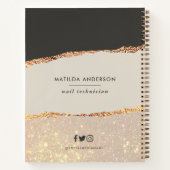 Carnet parties scintillant or rose noir moderne élégant b (Dos)