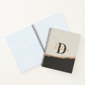 Carnet parties scintillant or rose noir rose moderne mono (Intérieur)