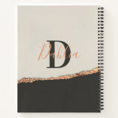 Carnet parties scintillant or rose noir rose moderne mono (Dos)