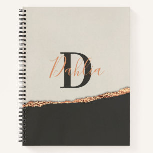 Carnet parties scintillant or rose noir rose moderne mono