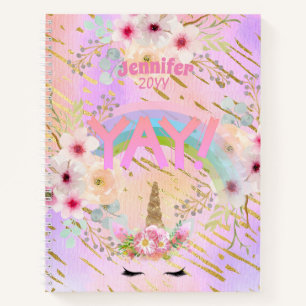 Carnet Parties scintillant Or rose Unicorn Visage Girls M