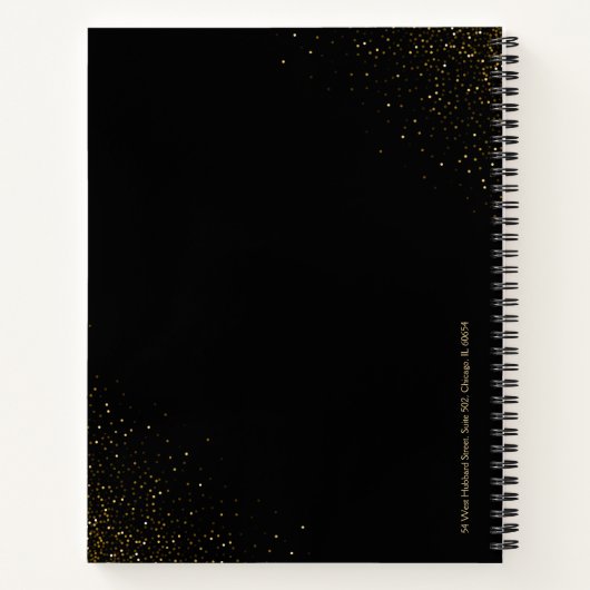Carnet Parties scintillant or scintille sur noir (Dos)