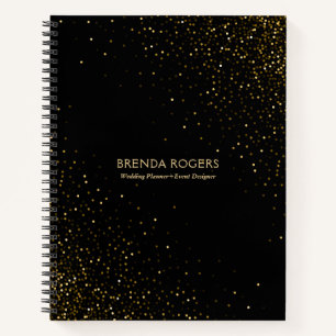 Carnet Parties scintillant or scintille sur noir