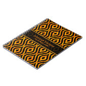 Carnet Parties scintillant orange moderne et Motif géomét (Côté gauche)