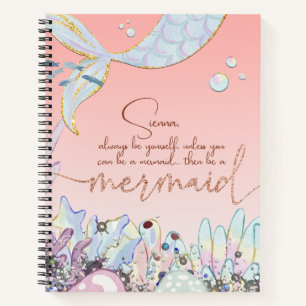 Carnet Parties scintillant Pastel personnalisée "Be a Mer