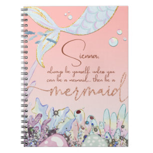 Carnet Parties scintillant Pastel personnalisée "Be a Mer