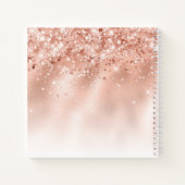 Carnet Parties scintillant Peach Rose or Monogramme (Dos)