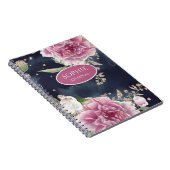 Carnet Parties scintillant personnalisée Aquarelle rose f (Côté Droit)