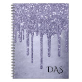 Carnet Parties scintillant pourpre de séchage | Monogramm (Devant)