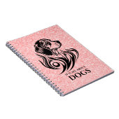 Carnet Parties scintillant rose Beagle ornemental illustr (Côté Droit)