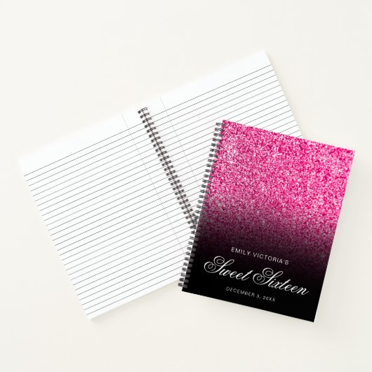 Carnet Parties scintillant rose chaud Black Ombre Sweet 1 (Intérieur)