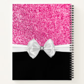 Carnet Parties scintillant rose chaud blanc Bow Sweet 16  (Dos)