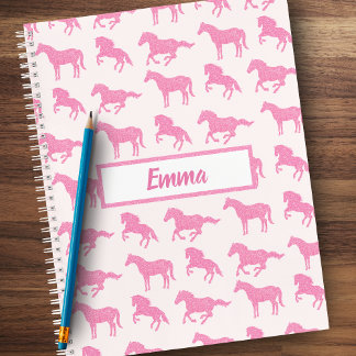 Carnet Parties scintillant rose Cheval Motif Petite fille