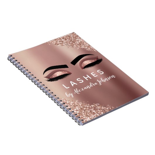 Carnet Parties scintillant rose d'huile or Sparkle Lashes (Côté Droit)
