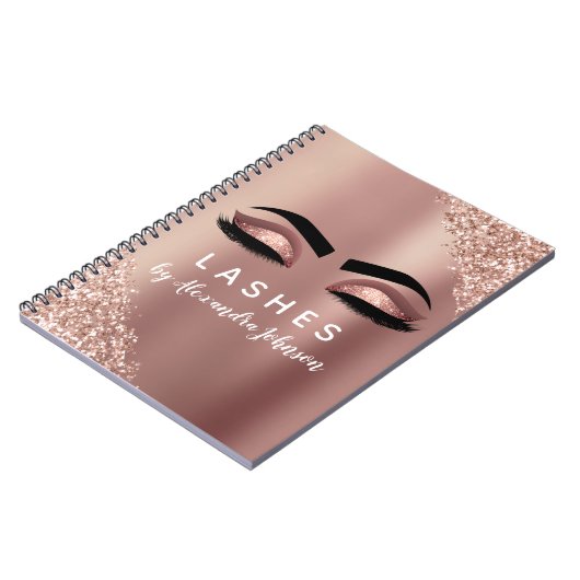 Carnet Parties scintillant rose d'huile or Sparkle Lashes (Côté gauche)