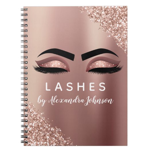 Carnet Parties scintillant rose d'huile or Sparkle Lashes (Devant)