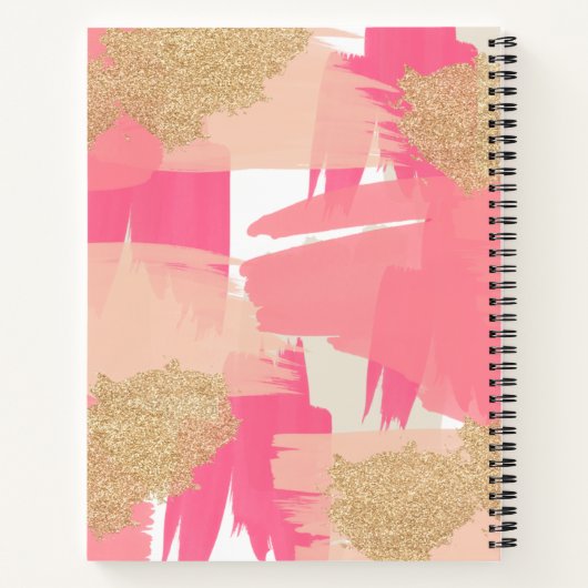 Carnet Parties scintillant rose et or moderne Motif Abstr (Dos)
