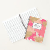 Carnet Parties scintillant rose et or moderne Motif Abstr (Intérieur)