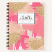 Carnet Parties scintillant rose et or moderne Motif Abstr (Devant)