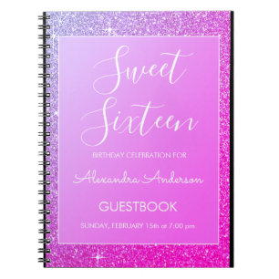 Carnet Parties scintillant rose et violet étincelle Sweet