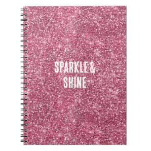 Carnet Parties scintillant rose Faux