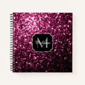 Carnet Parties scintillant rose foncé brillant scintille  (Devant)