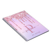 Carnet Parties scintillant rose glam gouttes Élégant Carn (Côté Droit)