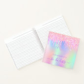 Carnet Parties scintillant rose goutte holographique unic (Intérieur)