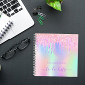 Carnet Parties scintillant rose goutte holographique unic