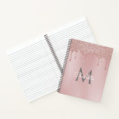 Carnet Parties scintillant rose gouttes Monogramme Élégan (Intérieur)