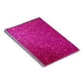 Carnet Parties scintillant rose magenta Customisée (Côté Droit)