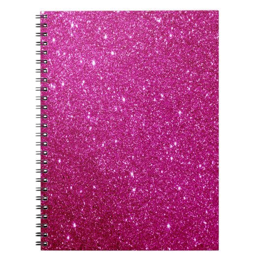 Carnet Parties scintillant rose magenta Customisée (Devant)