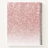 Carnet Parties scintillant rose moderne et flamme à fleur (Dos)