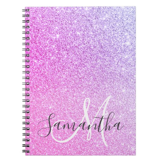 Carnet Parties scintillant rose moderne étincelles Nom pe (Devant)