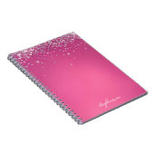 Carnet Parties scintillant rose moderne personnalisée (Côté Droit)