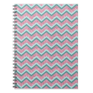 Carnet Parties scintillant rose Motif ZigZag