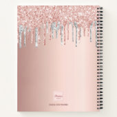 Carnet parties scintillant rose or argent rousse monogram (Dos)
