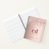 Carnet parties scintillant rose or argent rousse monogram (Intérieur)