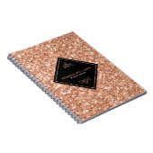 Carnet Parties scintillant rose Or Avec Accent Noir (Côté Droit)