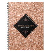 Carnet Parties scintillant rose Or Avec Accent Noir (Devant)